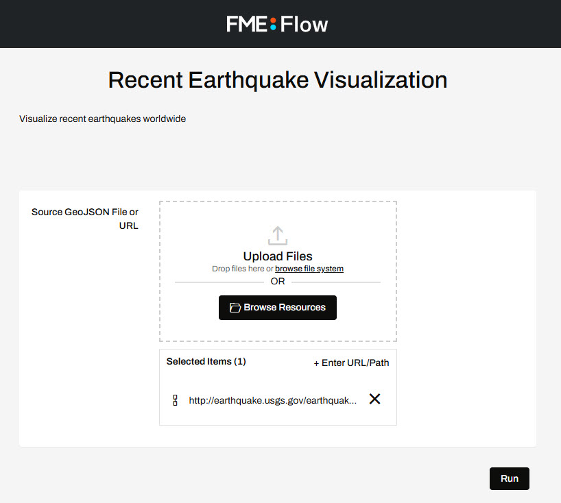 Recent Earthquake Visualization Server App